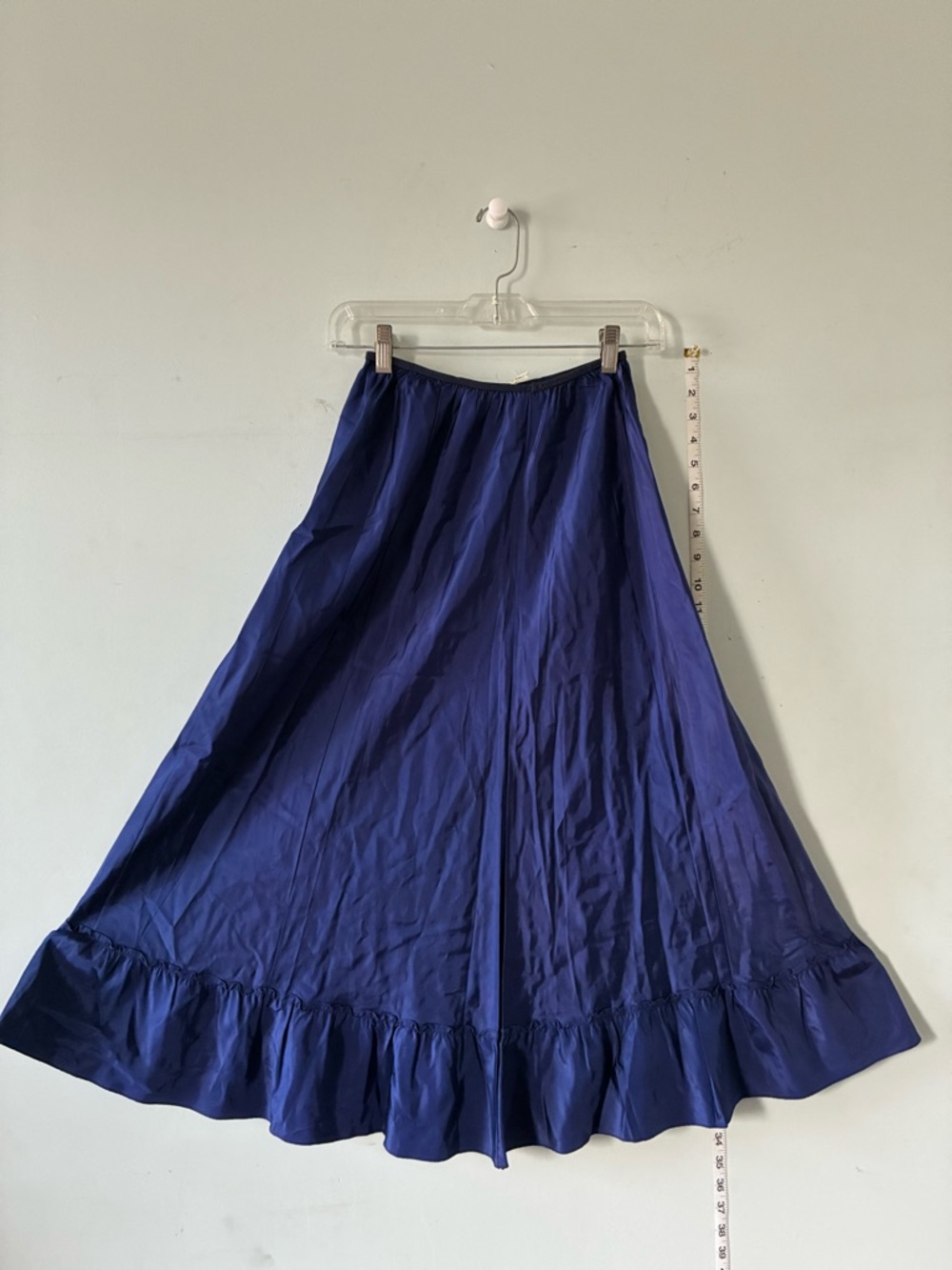 Vintage Royal Blue Maxi Slip Skirt by Leona